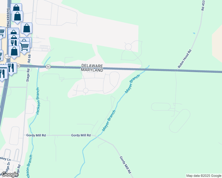 map of restaurants, bars, coffee shops, grocery stores, and more near 9490 Song Sparrow Circle in Delmar