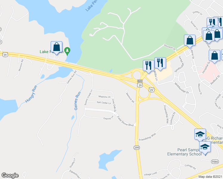 map of restaurants, bars, coffee shops, grocery stores, and more near 12025 Live Oak Drive in Culpeper