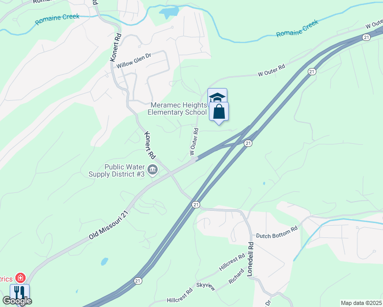 map of restaurants, bars, coffee shops, grocery stores, and more near 36 Woodglen Apartment in Arnold