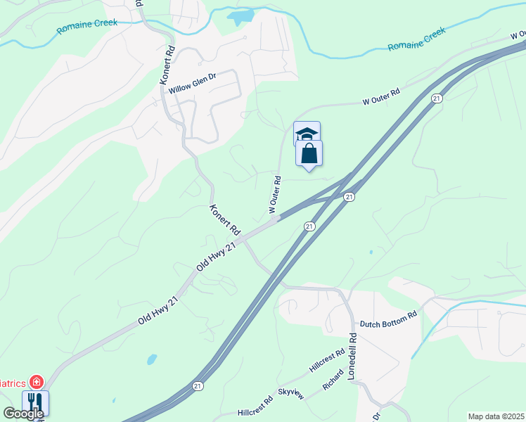 map of restaurants, bars, coffee shops, grocery stores, and more near 36 Woodglen Apartment in Arnold
