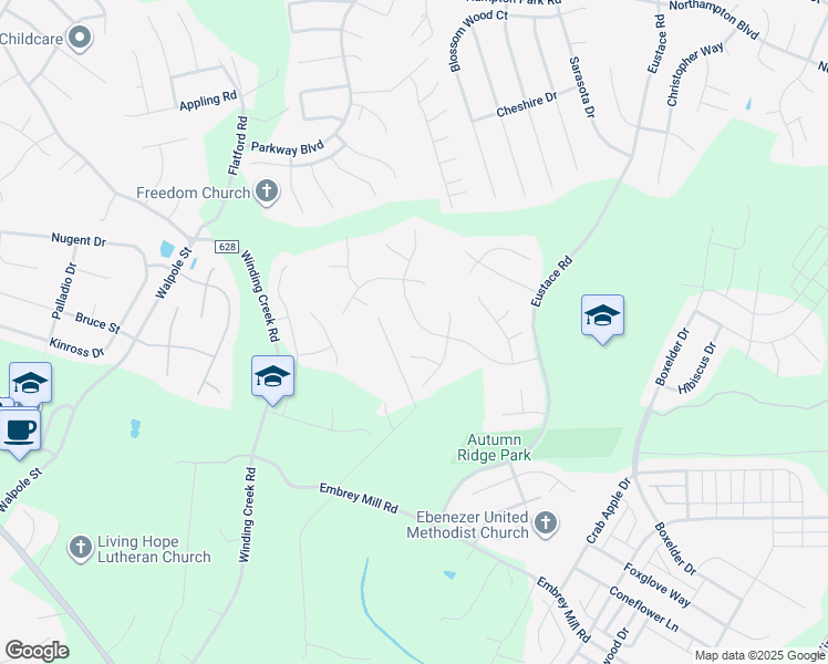 map of restaurants, bars, coffee shops, grocery stores, and more near 37 Live Oak Lane in Stafford