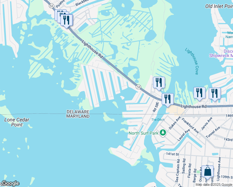 map of restaurants, bars, coffee shops, grocery stores, and more near 38834 Wilson Avenue in Selbyville