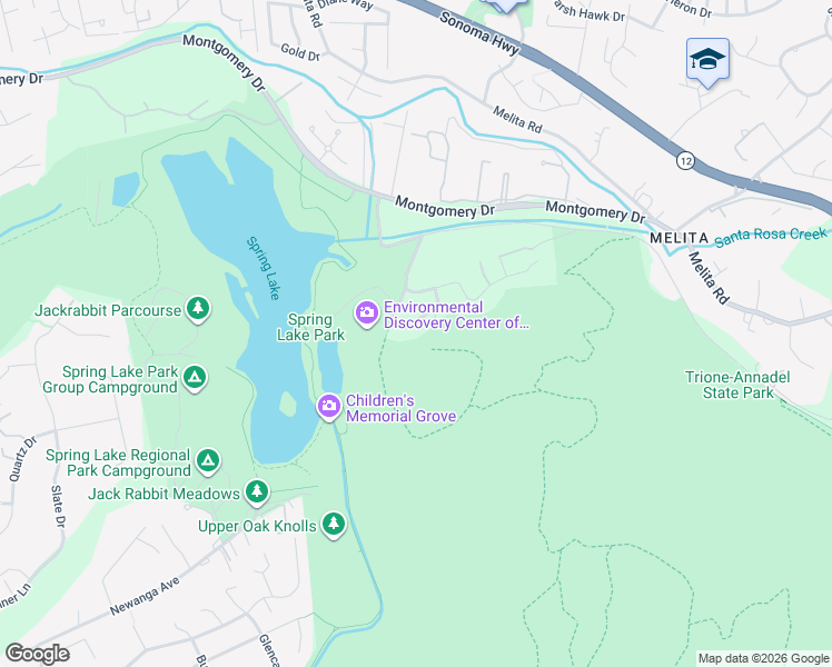 map of restaurants, bars, coffee shops, grocery stores, and more near 425 Violetti Road in Santa Rosa