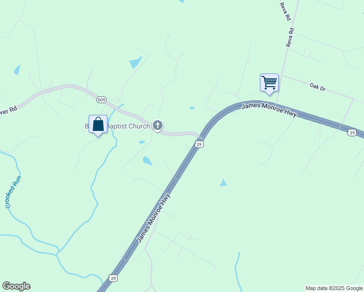 map of restaurants, bars, coffee shops, grocery stores, and more near 6507 James Monroe Highway in Culpeper
