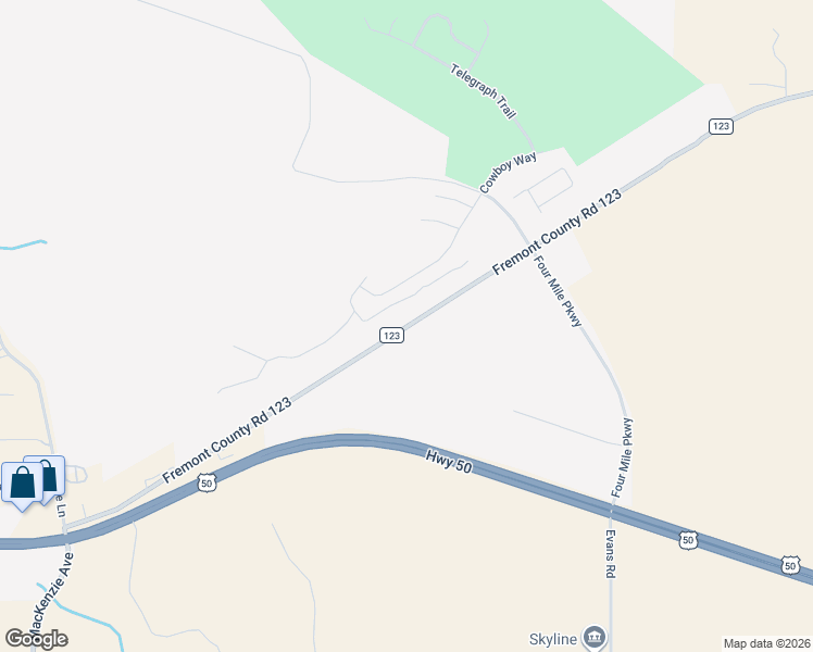 map of restaurants, bars, coffee shops, grocery stores, and more near 667 Fremont Co Road 123 in Cañon City