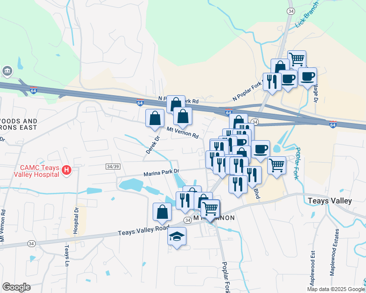 map of restaurants, bars, coffee shops, grocery stores, and more near 139 Litchfield Ln in Hurricane