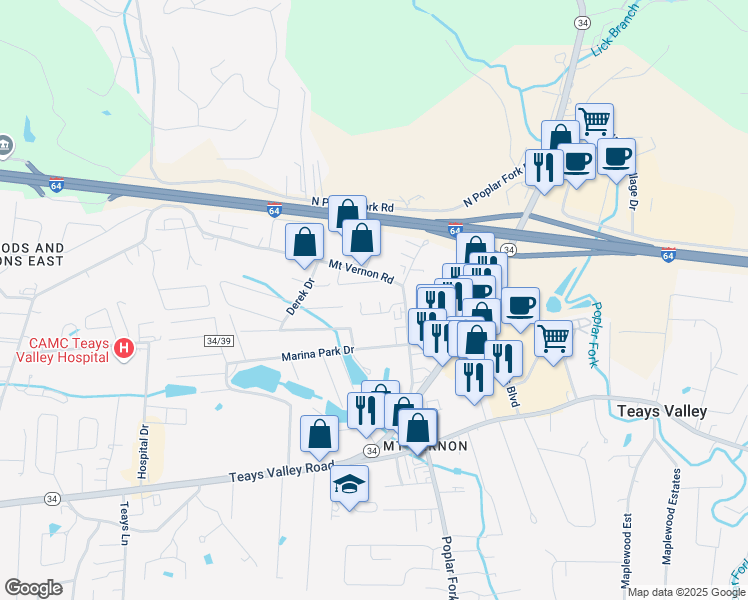 map of restaurants, bars, coffee shops, grocery stores, and more near 139 Litchfield Ln in Hurricane