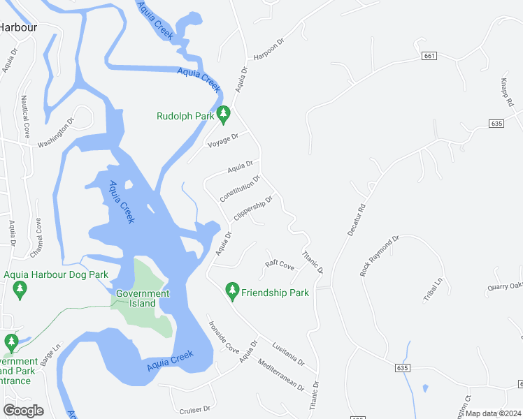 map of restaurants, bars, coffee shops, grocery stores, and more near 3007 Clippership Drive in Stafford