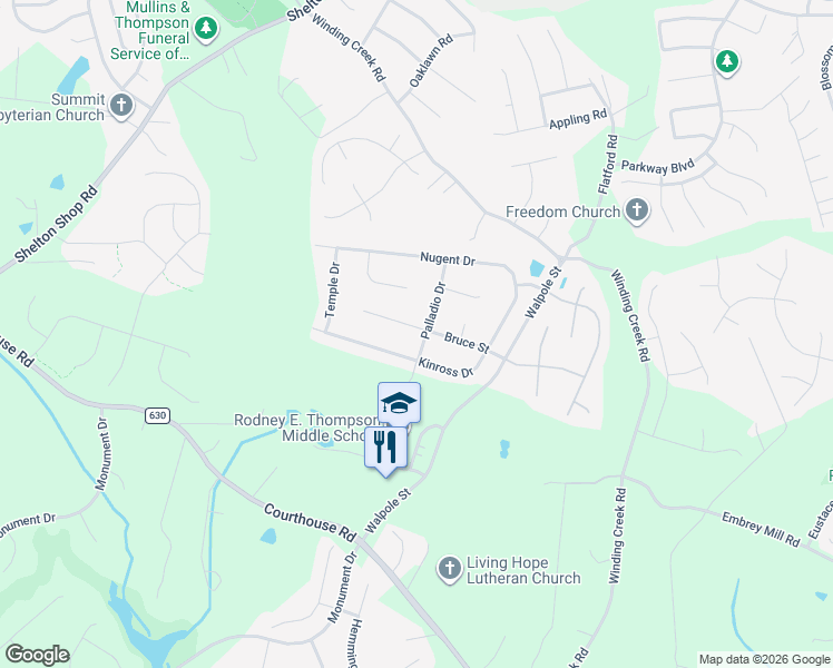 map of restaurants, bars, coffee shops, grocery stores, and more near 17 Bruce Street in Stafford