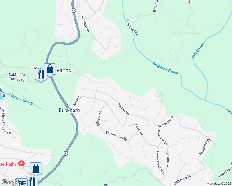 map of restaurants, bars, coffee shops, grocery stores, and more near 27138 Lake Drive in Pioneer