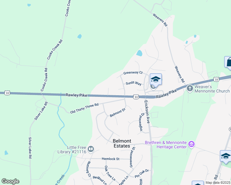 map of restaurants, bars, coffee shops, grocery stores, and more near 2941 Fancy Hill Court in Harrisonburg