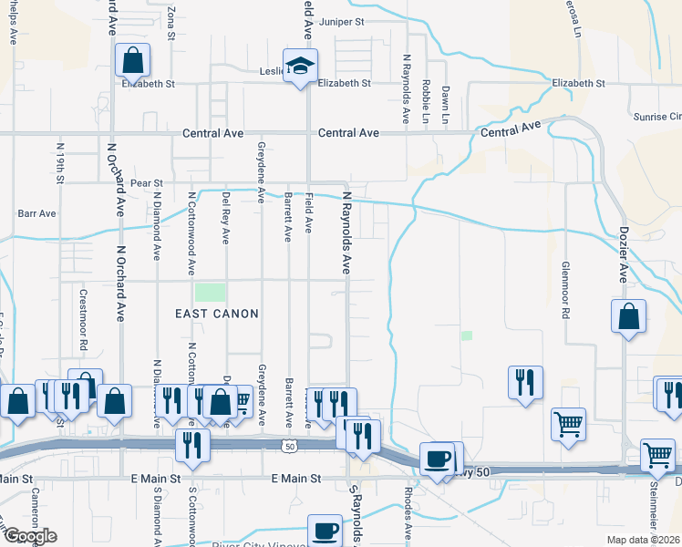 map of restaurants, bars, coffee shops, grocery stores, and more near 2773 Cherry St in Cañon City