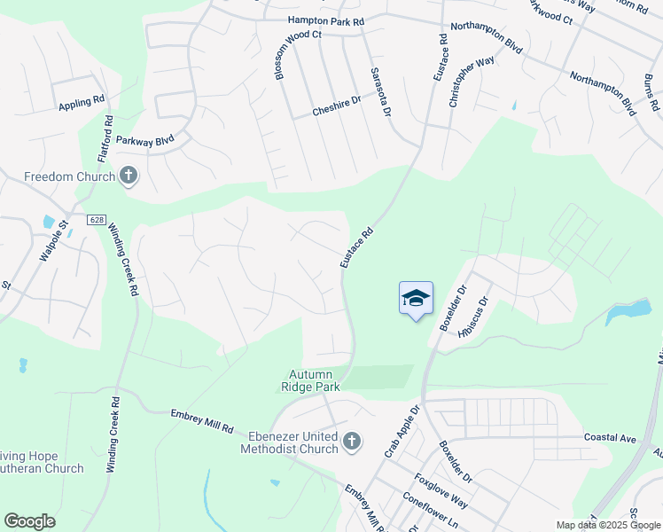 map of restaurants, bars, coffee shops, grocery stores, and more near 8 Swedish Elm Circle in Stafford