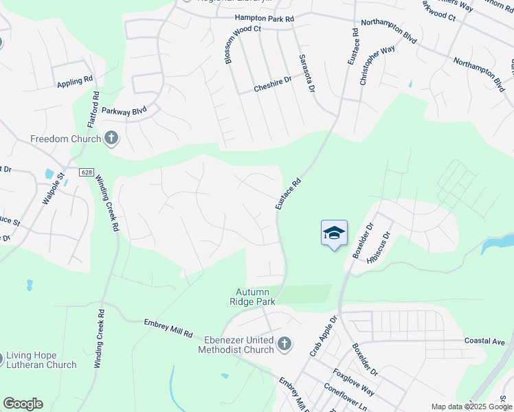 map of restaurants, bars, coffee shops, grocery stores, and more near 5 Swedish Elm Circle in Stafford