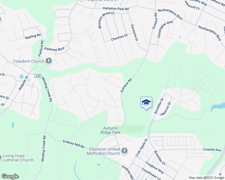 map of restaurants, bars, coffee shops, grocery stores, and more near 5 Swedish Elm Circle in Stafford