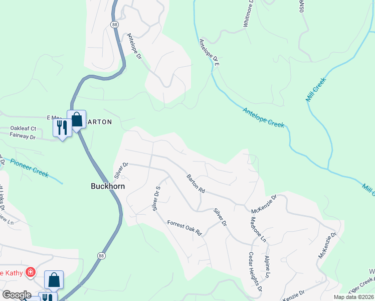 map of restaurants, bars, coffee shops, grocery stores, and more near 27138 Lake Drive in Pioneer