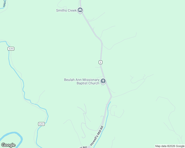 map of restaurants, bars, coffee shops, grocery stores, and more near 3796R Howell's Mill Road in Ona