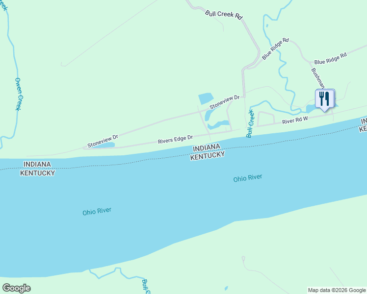 map of restaurants, bars, coffee shops, grocery stores, and more near 4610 Rivers Edge Drive in Charlestown