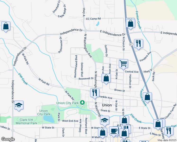 map of restaurants, bars, coffee shops, grocery stores, and more near 1022 Delmar Avenue in Union