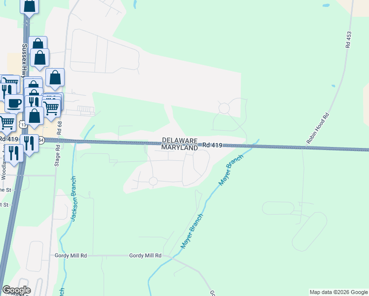 map of restaurants, bars, coffee shops, grocery stores, and more near 9566 Mourning Dove Way in Delmar