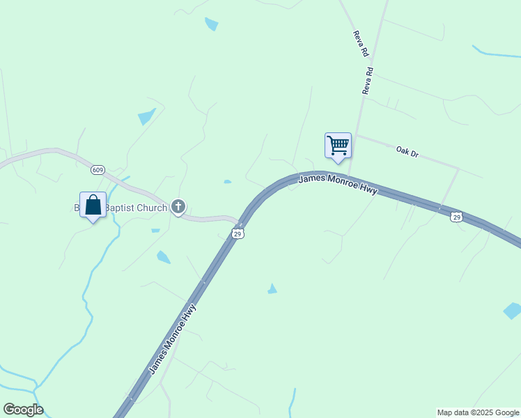 map of restaurants, bars, coffee shops, grocery stores, and more near 6604 James Monroe Highway in Culpeper