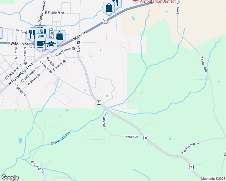 map of restaurants, bars, coffee shops, grocery stores, and more near 799 Deer Run Lane in Cole Camp