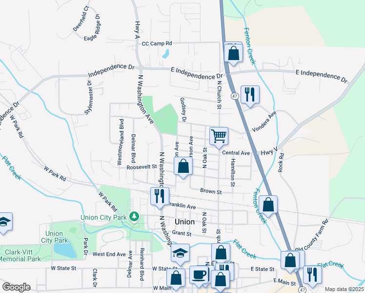 map of restaurants, bars, coffee shops, grocery stores, and more near 112 Grandview Avenue in Union