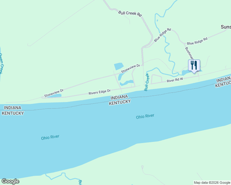 map of restaurants, bars, coffee shops, grocery stores, and more near 4610 Rivers Edge Drive in Charlestown