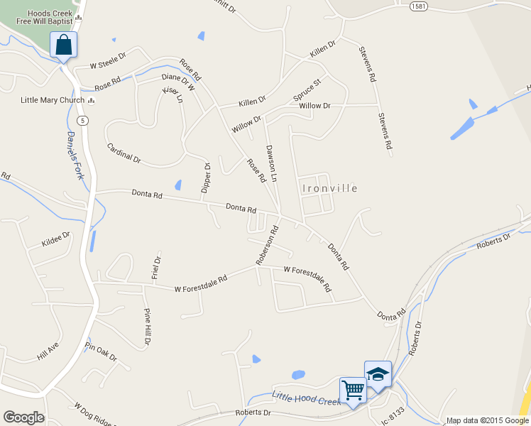 map of restaurants, bars, coffee shops, grocery stores, and more near 1756 Donta Road in Ashland