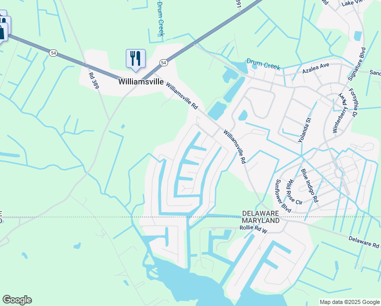 map of restaurants, bars, coffee shops, grocery stores, and more near 35744 Boatsun's Circle in Selbyville