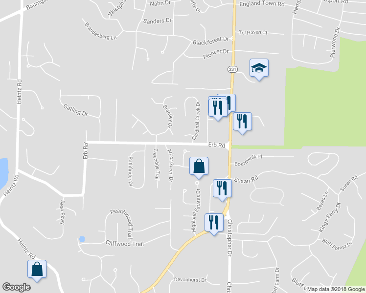 map of restaurants, bars, coffee shops, grocery stores, and more near 6175 Newton Terrace Drive in St. Louis