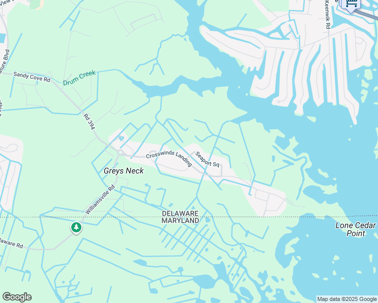 map of restaurants, bars, coffee shops, grocery stores, and more near 22019 Seaport Square in Selbyville