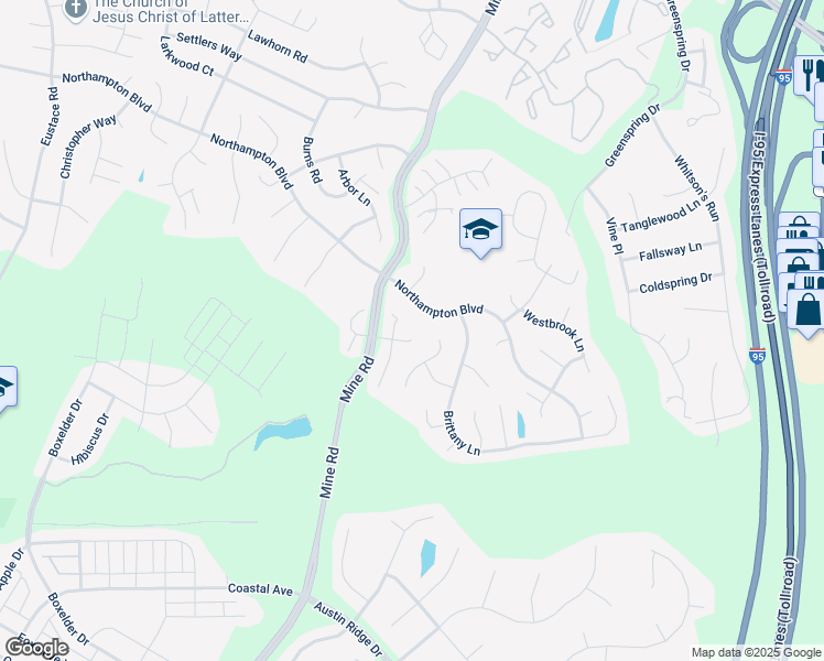 map of restaurants, bars, coffee shops, grocery stores, and more near 4 Exeter Lane in Stafford