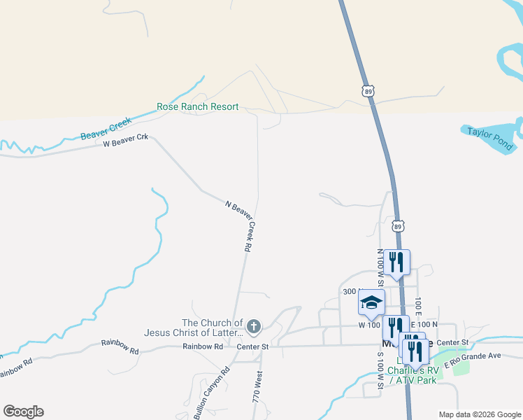 map of restaurants, bars, coffee shops, grocery stores, and more near in Marysvale