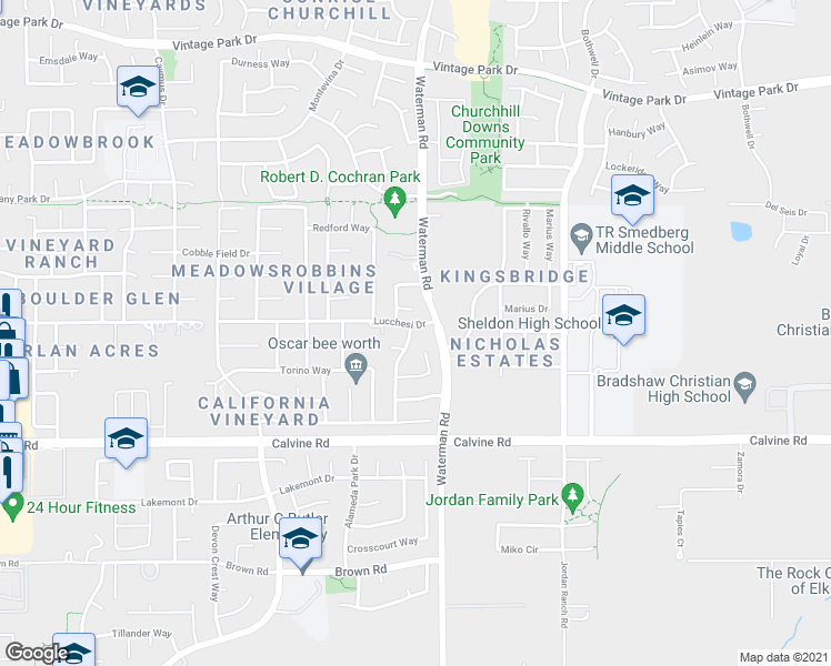map of restaurants, bars, coffee shops, grocery stores, and more near 8313 Fittleworth Way in Sacramento