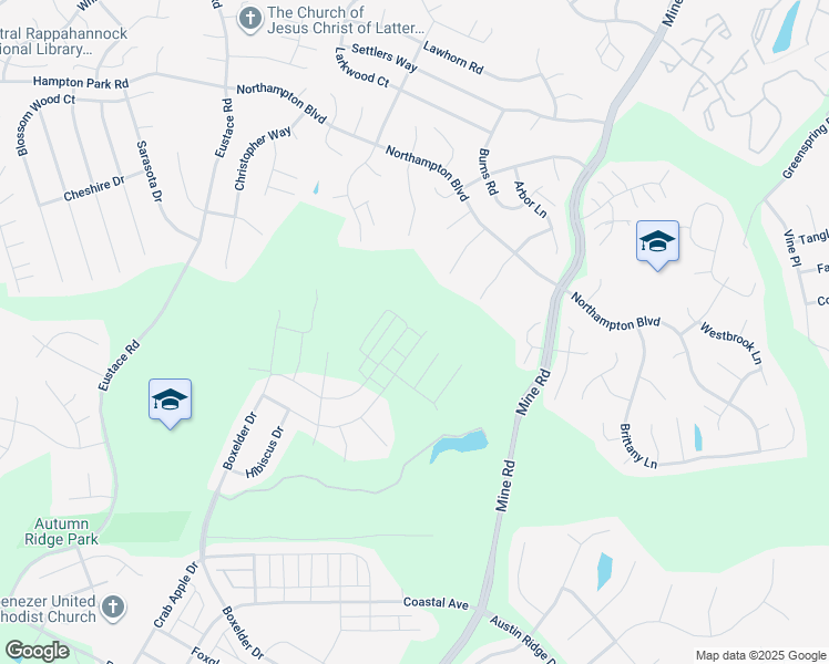 map of restaurants, bars, coffee shops, grocery stores, and more near 29 Hyssop Way in Stafford