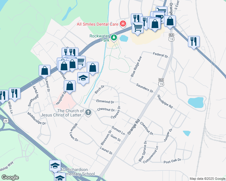 map of restaurants, bars, coffee shops, grocery stores, and more near 1804 Soho Court in Culpeper