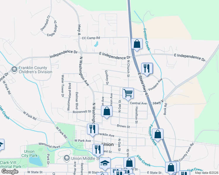 map of restaurants, bars, coffee shops, grocery stores, and more near 199 Vondera Avenue in Union