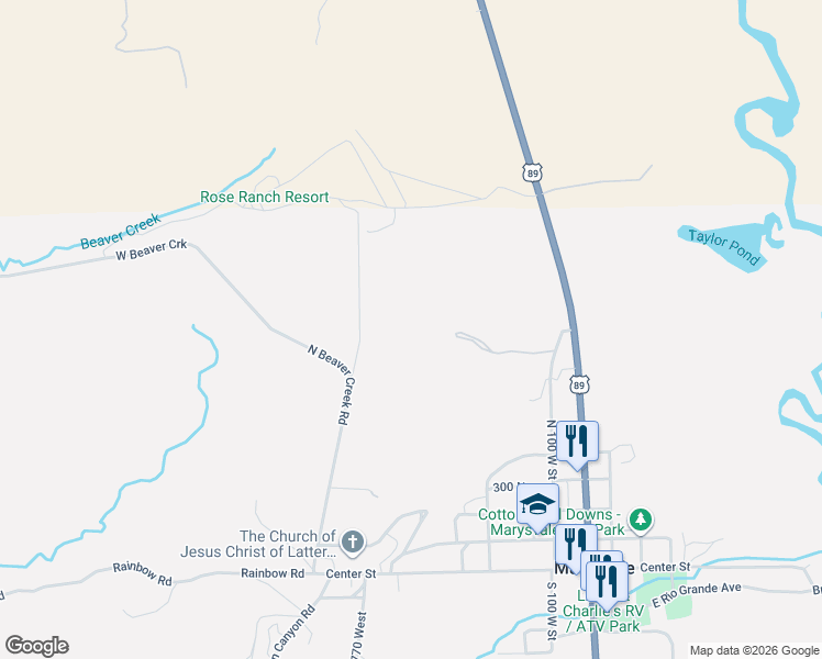 map of restaurants, bars, coffee shops, grocery stores, and more near 930 North Rustic in Marysvale