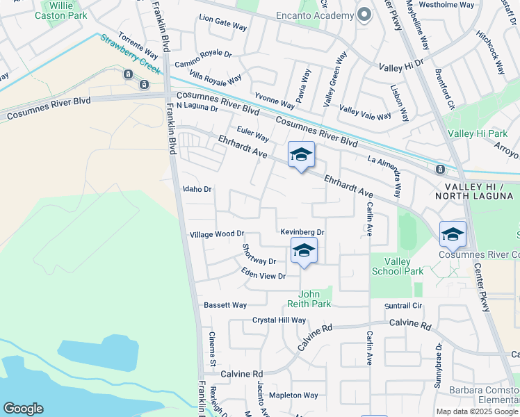 map of restaurants, bars, coffee shops, grocery stores, and more near Kevinberg Drive & Lockborne Drive in Sacramento