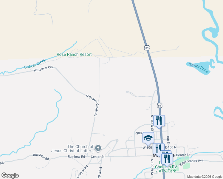 map of restaurants, bars, coffee shops, grocery stores, and more near 930 North Rustic in Marysvale