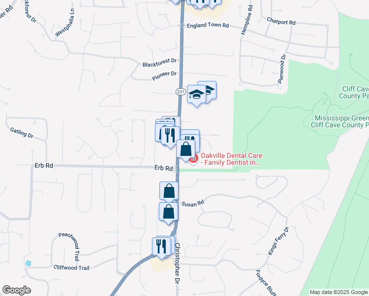 map of restaurants, bars, coffee shops, grocery stores, and more near 6050 Telegraph Road in St. Louis