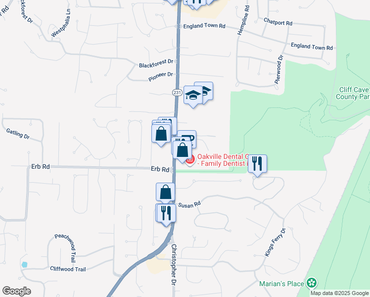 map of restaurants, bars, coffee shops, grocery stores, and more near 6050 Telegraph Road in St. Louis