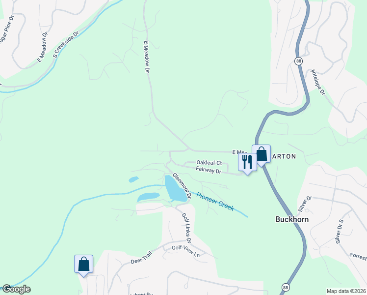 map of restaurants, bars, coffee shops, grocery stores, and more near 26237 Parkwood Drive in Pioneer