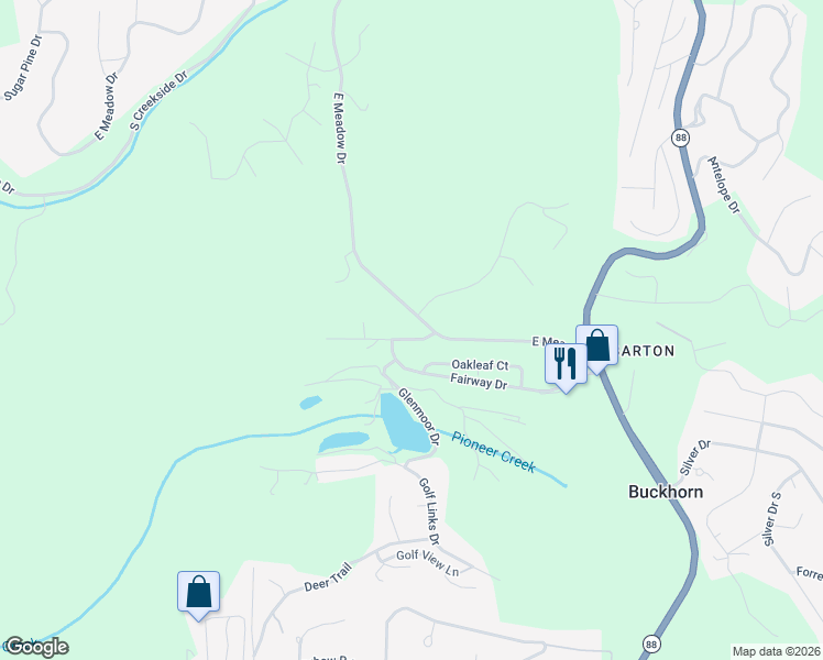 map of restaurants, bars, coffee shops, grocery stores, and more near 26237 Parkwood Drive in Pioneer