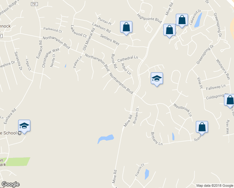 map of restaurants, bars, coffee shops, grocery stores, and more near 12 Monarch Court in Stafford