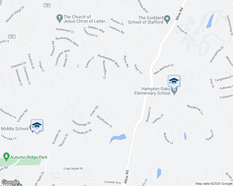 map of restaurants, bars, coffee shops, grocery stores, and more near 22 Warwick Way in Stafford