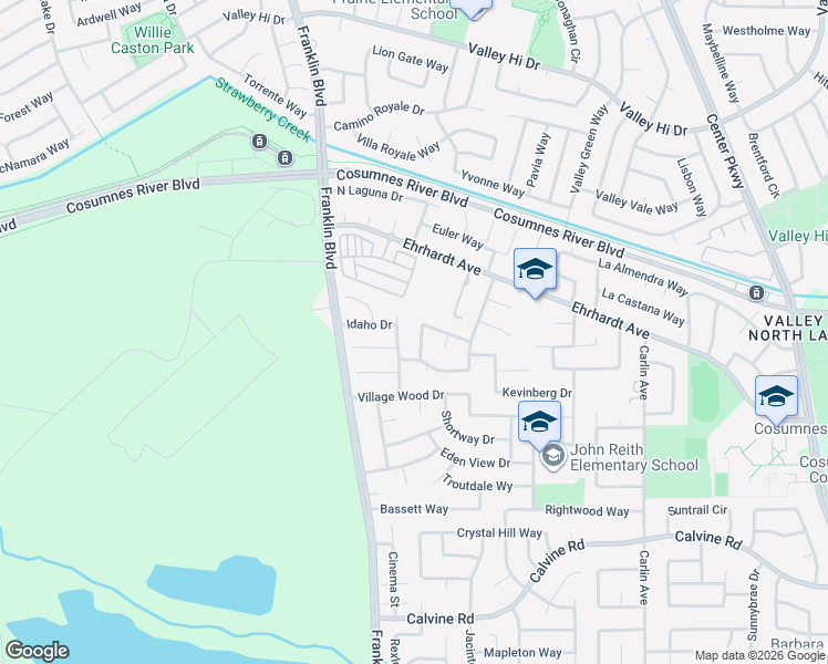 map of restaurants, bars, coffee shops, grocery stores, and more near 62 Milpitas Circle in Sacramento