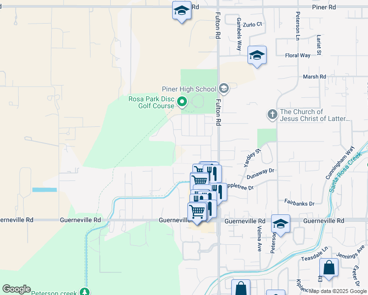 map of restaurants, bars, coffee shops, grocery stores, and more near 1561 Jainine Street in Santa Rosa