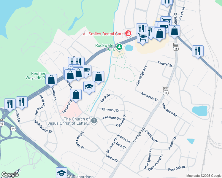 map of restaurants, bars, coffee shops, grocery stores, and more near 1808 Picadilly Circle in Culpeper